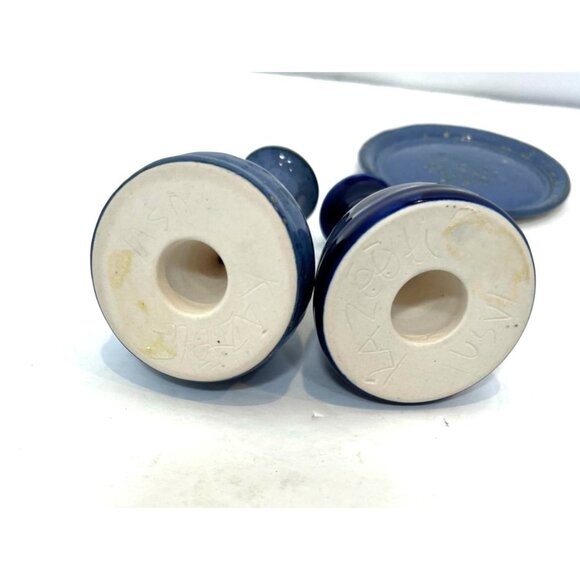 Kazooti Clay Studios Oil & Vinegar Cruet Bottle Set With Corks & Matching Plates - Picture 7 of 10